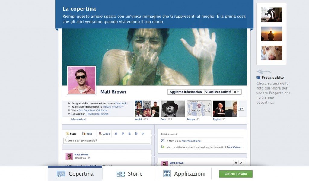 Timeline Facebook anteprima